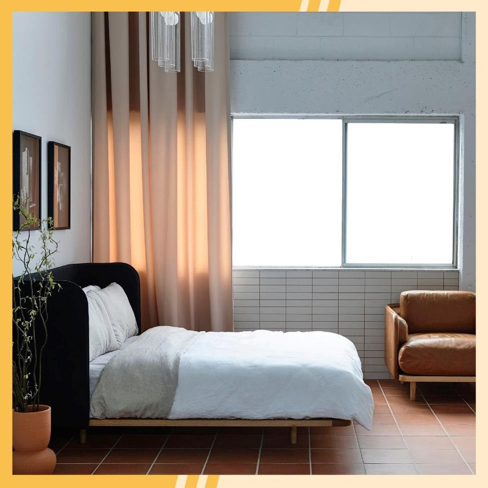 May be an image of furniture, bedroom and text