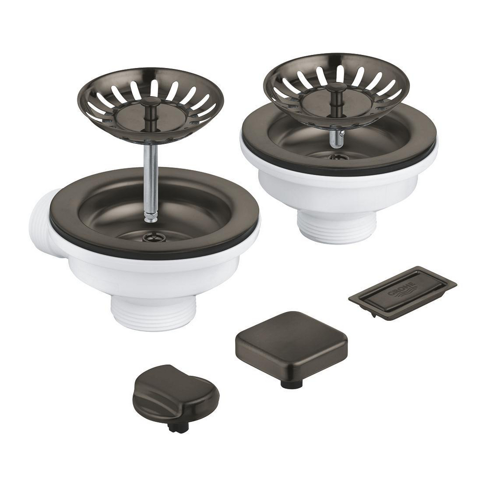 Waste set sink with excenter (2 bowls)