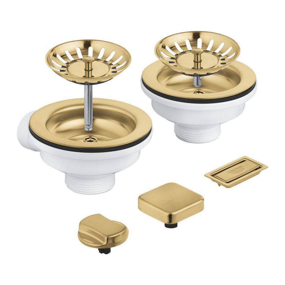Waste set sink with excenter (2 bowls)